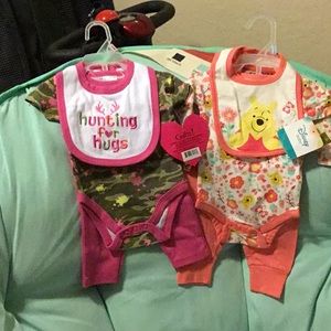 TWO ADORABLE INFANT GIRLS OUTFITS SIZE 0-3 NEW